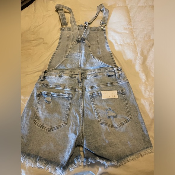Risen Distressed Overall Shorts - Picture 3 of 5